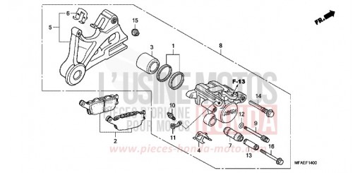 REAR BRAKE CALIPER (CBF1000) CBF1000A de 2010